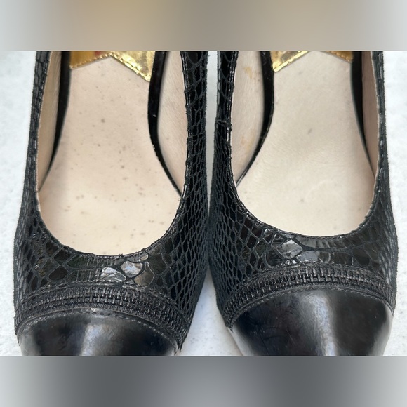 Black snake leather print Michael Kors Heels Cap Toe Pumps - Picture 7 of 8